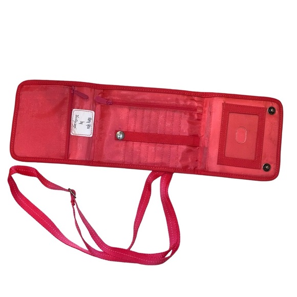 Thirty-One “Vary You” Mini Crossbody Wallet Bag Organizer Quilted Dot Coral/Pink - Picture 5 of 5